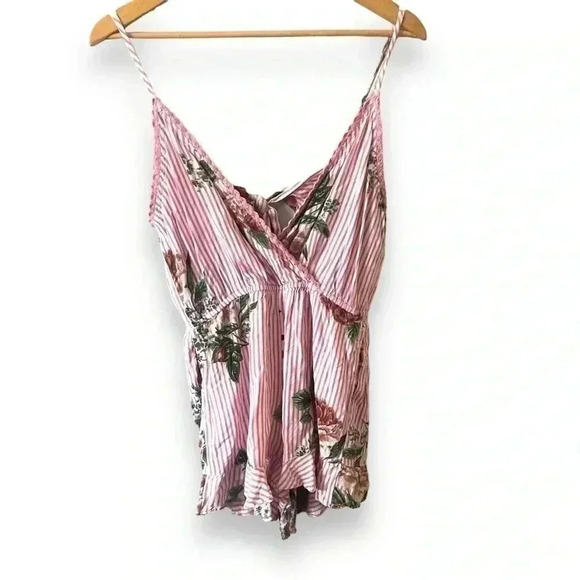 5/$25 🎀 Angie striped romper Boho S - Picture 1 of 5